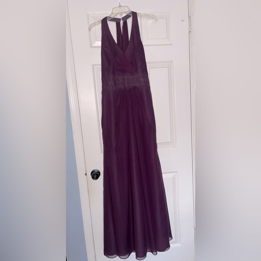 NWT Aubergine (Purple) Elegant Formal Long Prom Dress Size 8